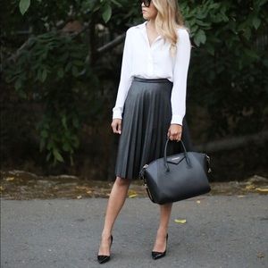 J.Crew Leather Pleated Skirt 00